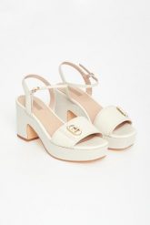 Sandały damskie skórzane na słupku LIU JO. Sandały Liu Jo, bez wzorów, bez obcasa, na słupku, bez zapięcia. Za 559.00 zł.