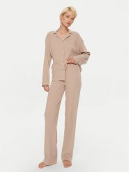 Boss Piżama 50511152 Beżowy Relaxed Fit. Brązowe piżamy Boss, xl, bez wzorów, z bawełny, bez kołnierzyka, bez ramiączek. Za 549.99 zł.