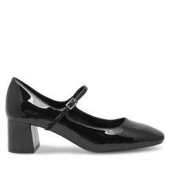 Półbuty Jenny Fairy. Czarne półbuty wsuwane Jenny Fairy, bez wzorów, bez obcasa, na obcasie. Za 129.99 zł.