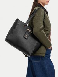 Beverly Hills Polo Club Torebka CEO-BHPC-C-005-10 Czarny. Czarne shopper bag Beverly Hills Polo Club, bez wzorów, ze skóry, bez dodatków. Za 229.99 zł.