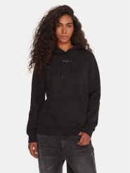 Tommy Jeans Bluza Linear DW0DW21963 Czarny Regular Fit. Czarne bluzy Tommy Jeans, xs, bez wzorów, z bawełny, bez ramiączek, bez kaptura. Za 299.99 zł.