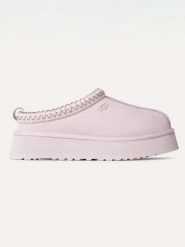 UGG Skórzane kapcie "Tazz" w kolorze jasnoróżowym rozmiar: 37. Różowe kapcie UGG, bez wzorów. Za 483.17 zł.