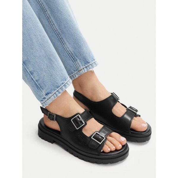 Sandały G-Star. Czarne sandały G-Star, bez wzorów, retro, bez obcasa, na płaskiej podeszwie, bez zapięcia. Za 149.99 zł.
