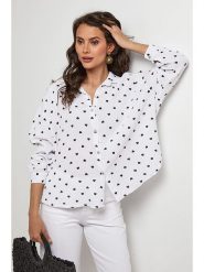 Lin Passion Koszula w kolorze białym rozmiar: 40/42. Białe koszule Lin Passion, bez wzorów, z bawełny, klasyczne, bez kołnierzyka, bez ramiączek. Za 149.95 zł.