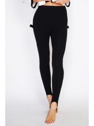 ASSUILI Legginsy w kolorze czarnym rozmiar: 40. Czarne legginsy Assuili, bez wzorów, z jedwabiu, klasyczne. Za 100.99 zł.