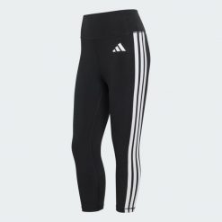 Legginsy 3/4 Optime Essentials Workout 3-Stripes. Białe legginsy adidas, bez wzorów. Za 179.00 zł.