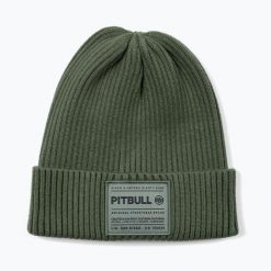 Czapka zimowa Pitbull Beanie Dock. Zielone czapki zimowe PITBULL, z aplikacjami, z dzianiny, sportowe. Za 62.99 zł.