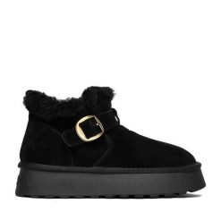 Śniegowce Badura. Czarne śniegowce Badura, bez wzorów, bez zapięcia. Za 249.99 zł.