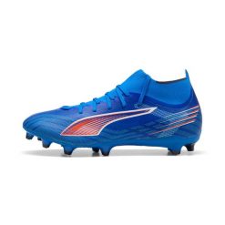 Buty piłkarskie Puma Ultra 6 Match+ FG/AG. Niebieskie buty treningowe Puma, bez wzorów, z syntetyku, bez zapięcia, na fitness i siłownię. Za 173.99 zł.