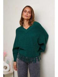 Soft Cashmere Sweter w kolorze zielonym rozmiar: 38/40. Zielone swetry Soft Cashmere, bez wzorów, ze splotem, klasyczne, bez ramiączek. Za 155.95 zł.