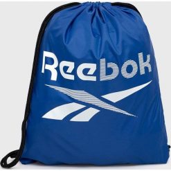 Reebok plecak z nadrukiem. Niebieskie plecaki Reebok, bez wzorów, z nadrukiem, bez dodatków. Za 49.99 zł.