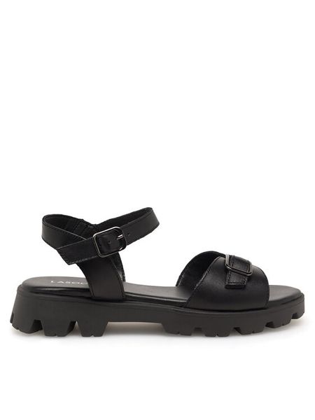 Lasocki Sandały GRD-3134-03 Czarny. Czarne sandały Lasocki, bez wzorów, ze skóry, bez obcasa, na płaskiej podeszwie, bez zapięcia. Za 149.99 zł.