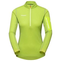 Bluza techniczna damska Mammut Aenergy ML Half Zip Pull. Zielone bluzy bez kaptura Mammut, bez wzorów, bez kaptura, outdoorowe. Za 392.70 zł.