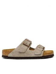 Birkenstock Klapki Arizona Bs 0951303 Khaki. Brązowe klapki Birkenstock, bez wzorów, ze skóry, bez obcasa, bez zapięcia. Za 599.99 zł.