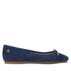 Baleriny LAUREN RALPH LAUREN. Niebieskie baleriny Lauren Ralph Lauren, bez wzorów, bez obcasa, bez zapięcia. Za 419.99 zł.