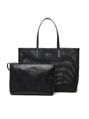 Guess Torebka Brigitta HWWZ72 06240 Czarny. Czarne shopper bag Guess, z aplikacjami, ze skóry, bez dodatków. Za 649.99 zł.