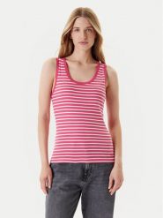 United Colors Of Benetton Top 30YSDH010 Różowy Regular Fit. Czerwone topy United Colors Of Benetton, xs, bez wzorów, z bawełny, bez kołnierzyka, bez ramiączek. Za 69.99 zł.