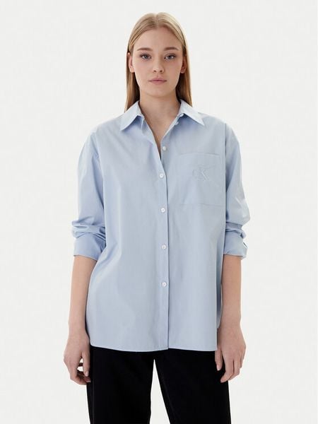 Calvin Klein Jeans Koszula LV047C143G Szary Relaxed Fit. Szare koszule Calvin Klein Jeans, xs, bez wzorów, z bawełny, bez kołnierzyka, bez ramiączek. Za 264.99 zł.