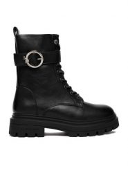 U.S. Polo Assn. Trapery EO-SVETA002W/GY1 Czarny. Czarne traperki U.S. Polo Assn., bez wzorów, ze skóry, bez obcasa, bez zapięcia. Za 329.99 zł.