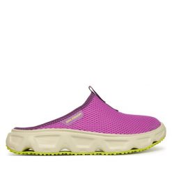 Klapki Salomon. Fioletowe klapki Salomon, bez wzorów, bez obcasa, bez zapięcia. Za 319.99 zł.