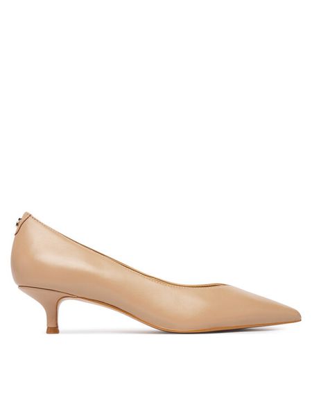 Guess Czółenka FLTCSE LEA08 Beżowy. Brązowe czółenka Guess, z aplikacjami, ze skóry, bez obcasa, bez zapięcia. Za 634.99 zł.