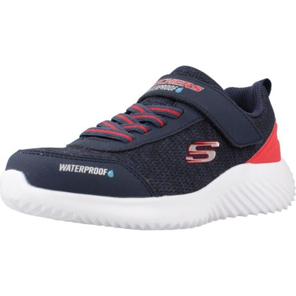 Buty SKECHERS BOUNDER-DRIPPER DROP Niebieski. Czerwone buty trekkingowe Skechers, z materiału, bez zapięcia. Za 222.99 zł.