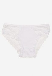 Białe Koronkowe Majtki Figi z Bawełny Nikella. Białe figi Born2be, bez wzorów, z bawełny. Za 19.99 zł.