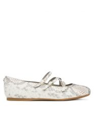 Guess Baleriny FLTKAL PEL02 Szary. Szare baleriny Guess, z aplikacjami, ze skóry, bez obcasa, bez zapięcia. Za 269.99 zł.