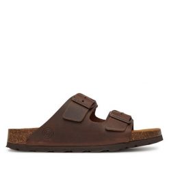 Klapki Dr. Brinkmann. Brązowe klapki Dr. Brinkmann, bez wzorów, bez obcasa, bez zapięcia. Za 229.99 zł.