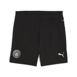 Młodzieżowe szorty treningowe Manchester City PUMA Black Silver Metallic. Czarna szorty sportowe Puma, bez wzorów, na jogę i pilates. Za 179.00 zł.