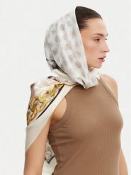 Guess Chusta AW5300 SIL03 Biały. Białe chusty Guess, z aplikacjami, z materiału. Za 229.99 zł.