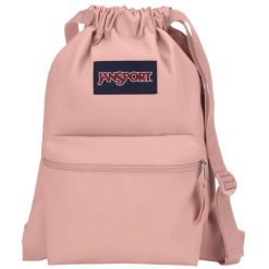Worek na buty sportowy dla dorosłych Drawsack pojemność 14 L. Czerwone buty treningowe Jansport, bez wzorów, z materiału, bez zapięcia, trekkingowe. Za 69.99 zł.