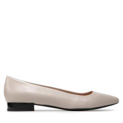Baleriny Geox. Szare baleriny Geox, bez wzorów, bez obcasa, bez zapięcia. Za 359.99 zł.