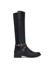 MICHAEL Michael Kors Oficerki Rachel Flat Boot 40F6RCFB6L Czarny. Czarne kozaki MICHAEL Michael Kors, bez wzorów, ze skóry, bez obcasa, na płaskiej podeszwie, bez zapięcia. Za 1,239.00 zł.