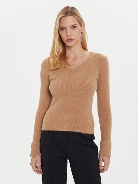 Morgan Sweter 212-MOOVE Brązowy Regular Fit. Brązowe swetry Morgan, m, bez wzorów, z syntetyku, bez ramiączek. Za 129.99 zł.