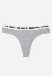 Szare Majtki Stringi z Bawełną Ozdobione Napisami Amero. Szare stringi Renee, bez wzorów, z bawełny. Za 7.99 zł.