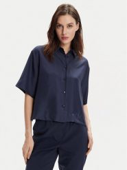 Marella Koszula Cisa 2413111035 Granatowy Relaxed Fit. Niebieskie koszule Marella, bez wzorów, z jedwabiu, bez kołnierzyka, bez ramiączek. Za 439.99 zł.