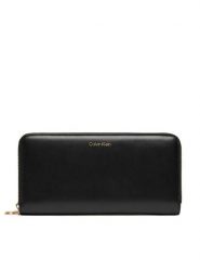 Calvin Klein Portfel Ck Large Zip Around LV04F1093G Czarny. Czarne portfele Calvin Klein, bez wzorów, ze skóry. Za 259.99 zł.