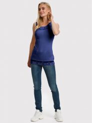 Cream Top Florence 10600385 Granatowy Slim Fit. Niebieskie topy Cream, xl, bez wzorów, z wiskozy, bez kołnierzyka, bez ramiączek. Za 79.99 zł.