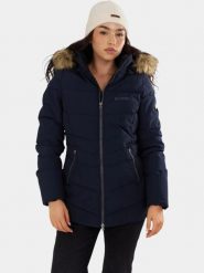 Płaszcz Zimowy Damski Fundango Prue. Niebieskie płaszcze FUNDANGO, na zimę, s, bez wzorów, z futra, eleganckie, bez kaptura. Za 549.00 zł.