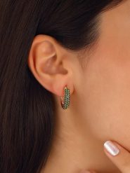 Luja Bijoux Pozłacane kolczyki-kreole z cyrkoniami rozmiar: onesize. Żółte kolczyki Luja Bijoux, z cyrkonią, pozłacane. Za 52.95 zł.
