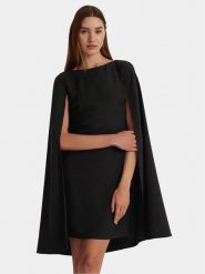 Lauren Ralph Lauren Sukienka koktajlowa 253855210005 Czarny Relaxed Fit. Czarne sukienki Lauren Ralph Lauren, bez wzorów, z syntetyku, wizytowe, bez kołnierzyka, bez ramiączek. Za 809.99 zł.