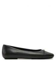 Calvin Klein Baleriny Ballerina W/M Bar Lth HW0HW02145 Czarny. Czarne baleriny Calvin Klein, bez wzorów, ze skóry, bez obcasa, bez zapięcia. Za 479.99 zł.