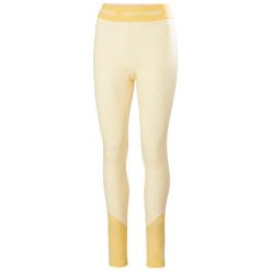 Damskie legginsy z merynosów Helly Hansen Lifa. Żółte legginsy Helly Hansen, bez wzorów, z wełny, sportowe. Za 378.00 zł.