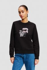 KARL LAGERFELD Czarna bluza z cyrkoniami Ikon Rs Duo. Czarne bluzy KARL LAGERFELD, s, bez wzorów, bez ramiączek, bez kaptura. W wyprzedaży za 499.99 zł.