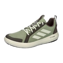 Buty trekkingowe adidas Terrex Boat. Zielone buty trekkingowe adidas, na lato, z meshu, bez zapięcia. Za 351.25 zł.