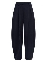 MOSS COPENHAGEN Spodnie "Mynthe" w kolorze granatowym rozmiar: XL. Niebieskie spodnie materiałowe Moss Copenhagen, bez wzorów, z materiału, z podwyższonym stanem. Za 201.55 zł.