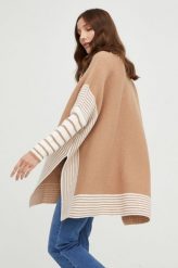 Answear Lab sweter z wełną damski kolor brązowy z półgolfem. Brązowe swetry Answear Lab, m, bez wzorów, z dzianiny, bez ramiączek. W wyprzedaży za 159.99 zł.
