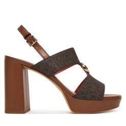 Sandały MICHAEL Michael Kors. Brązowe kozaki MICHAEL Michael Kors, bez wzorów, bez obcasa, na słupku, bez zapięcia. Za 739.99 zł.