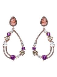 Luxenter Kolczyki-wkrętki z cyrkoniami rozmiar: onesize. Szare kolczyki Luxenter, z cyrkonią, srebrne. Za 404.99 zł.